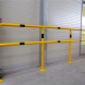 Beschermhek railing modulair TS2 staal geel/zwart - begin/einde/midden/hoek paal