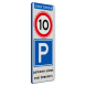 Reflecterend bord voor parkeren bewoners eigen terrein met snelheid en parkeerbord