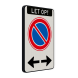 Verkeersbord verboden te parkeren + pijlen links/rechts - reflecterend