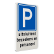 Parkeerbord RVV E04 + bezoekers / personeel bedrijfsnaam