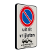 Verkeersbord uitrit vrijlaten + parkeren verboden + wegsleepregeling