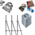 Uitgebreid assortiment bevestigingsmaterialen en palen