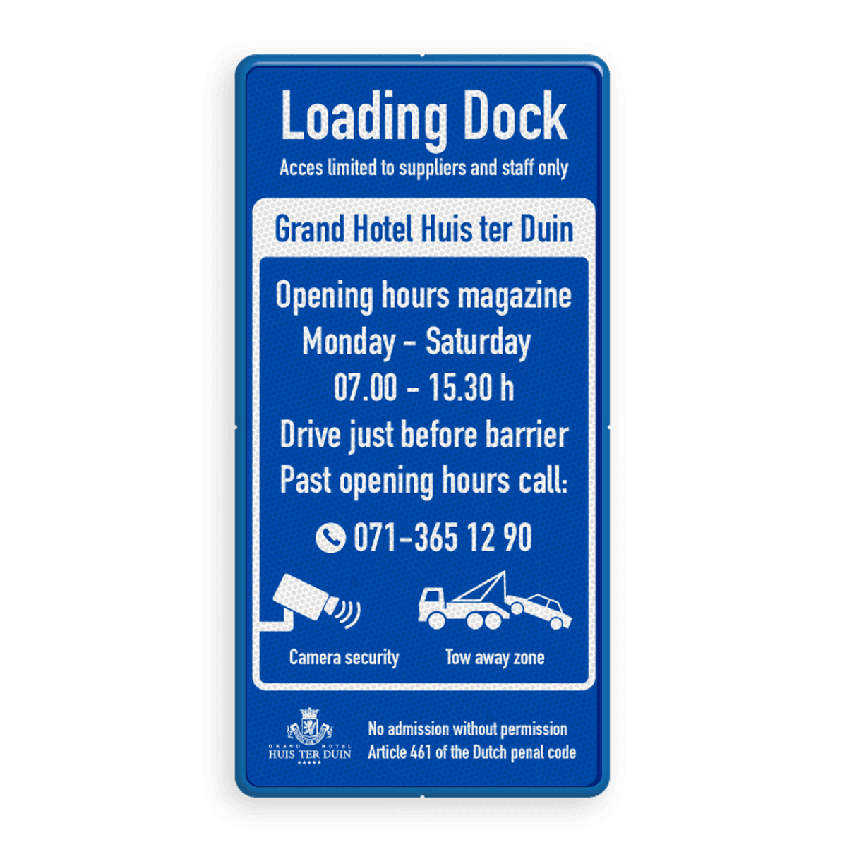 Informatiebord voor Loading Dock met ontwerp naar wens kopen? Bestel!