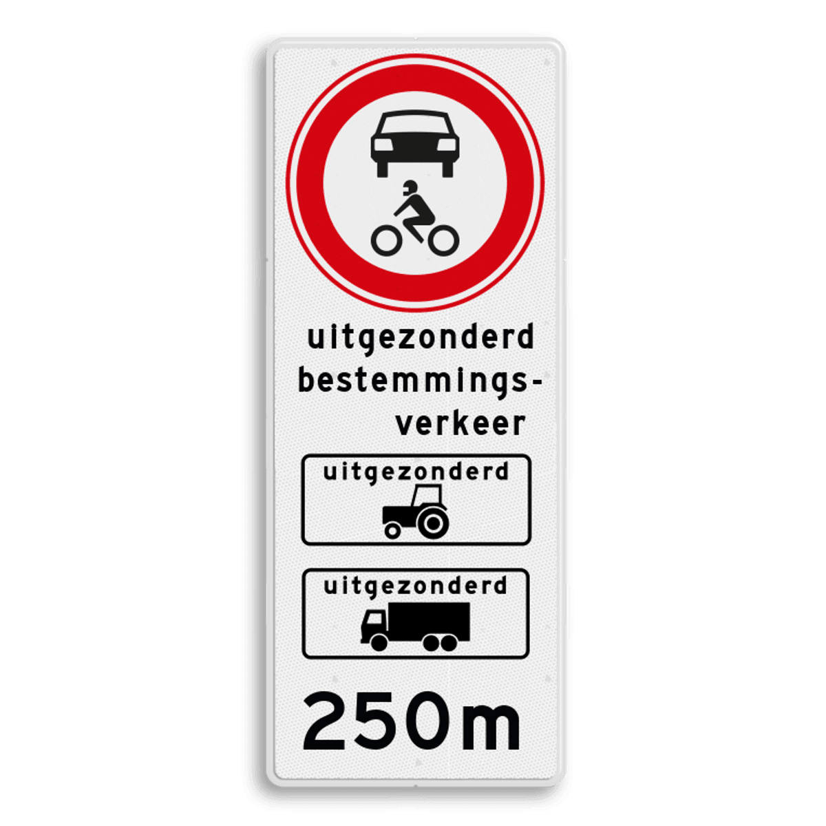 Combinatiebord RVV C12 met uitzonderingen reflecterend online kopen