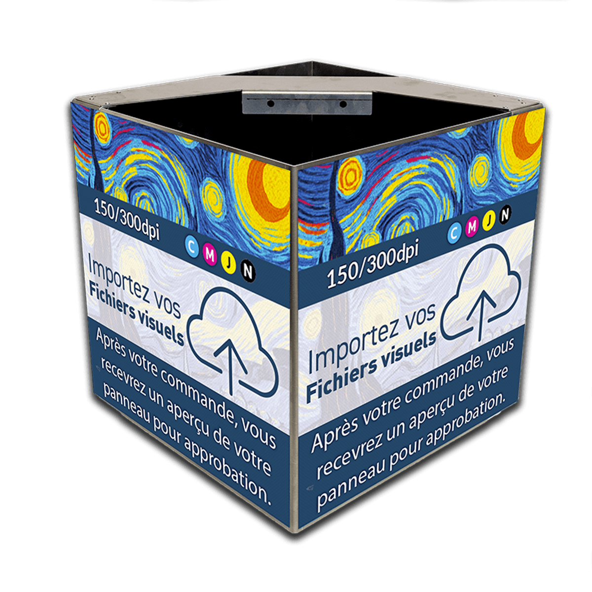 Panneau d'information réfléchissant 4D avec votre visuel