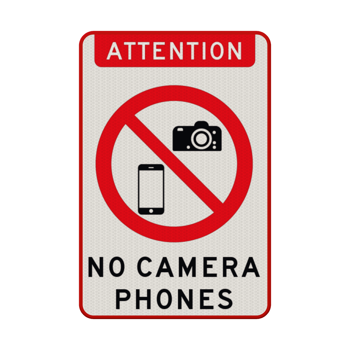 Sign no camera phones (photo/video not allowed) | Informatiebord.nl