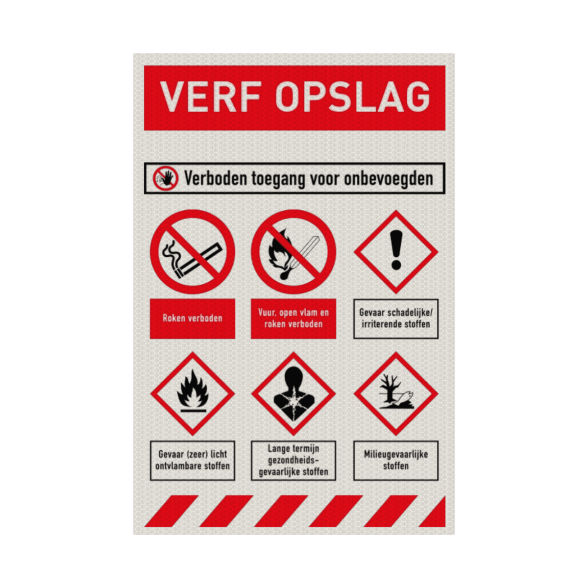 Veiligheidsbord verf opslag + GHS pictogrammen reflecterend kopen