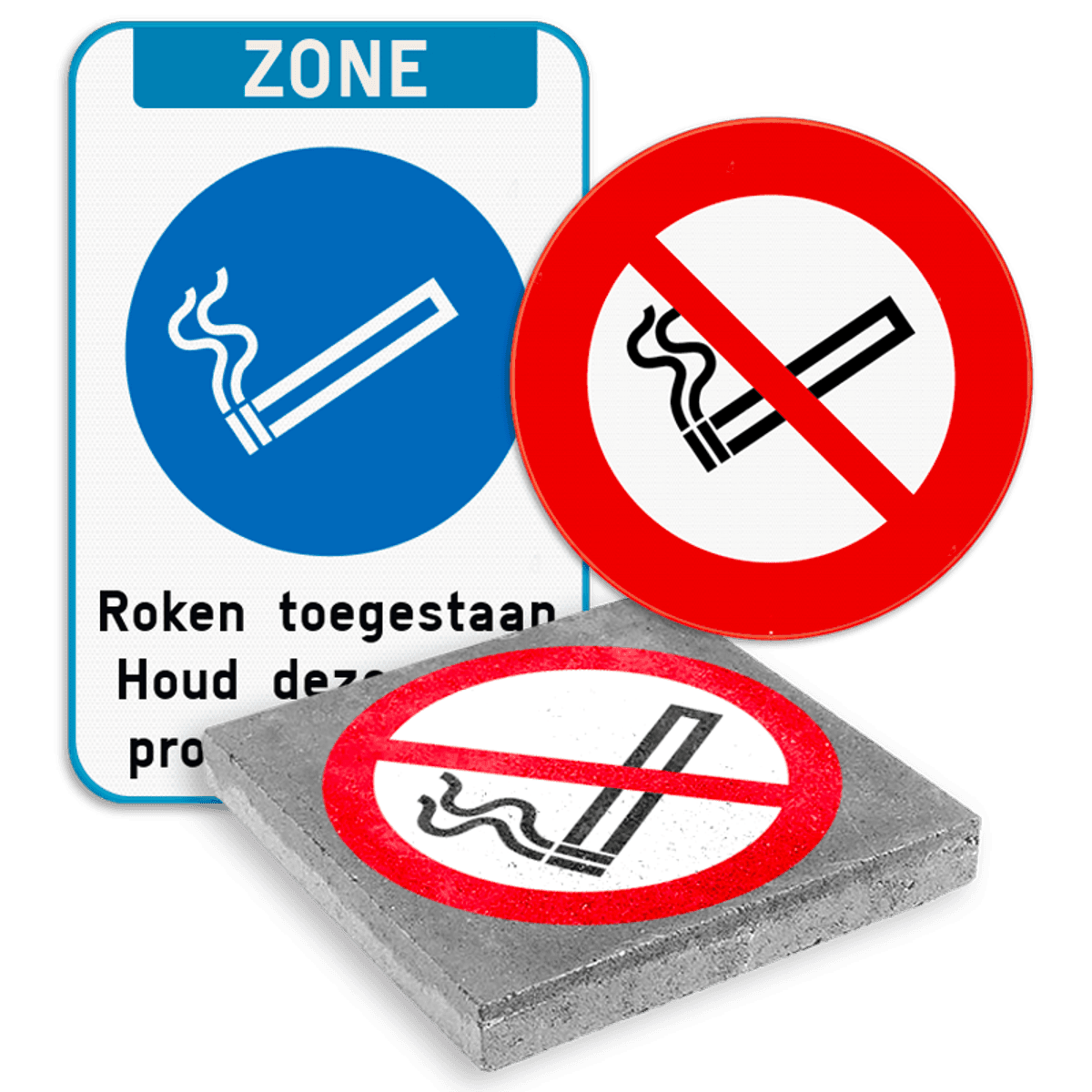 Rookverbodsborden, stickers en rookzone borden kopen