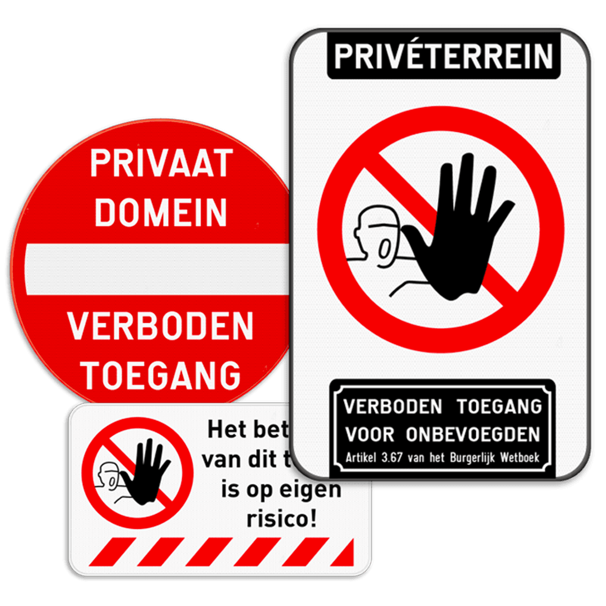 Verboden toegang & eigen terrein borden | Ontwerp online