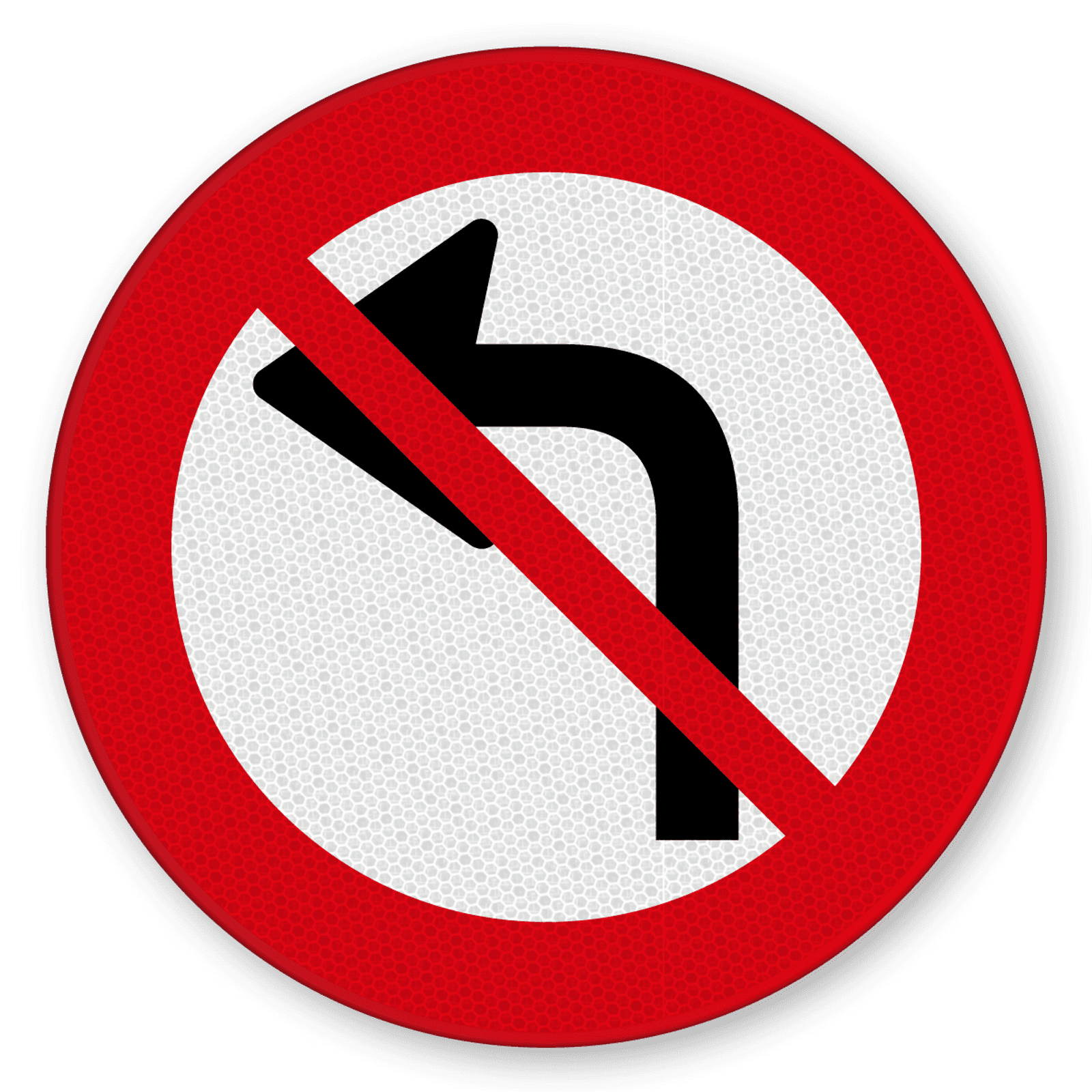 Verkeersbord verboden linksaf te slaan reflecterend kopen