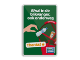 informatiebord reflecterend met eigen ontwerp gooi je afval in de blikvanger 