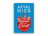 informatiebord reflecterend met eigen ontwerp afval hier 