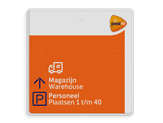 informatiebord reflecterend met eigen ontwerp bedrijf PostNL verwijzingen 