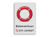 informatiebord reflecterend eigen ontwerp boot verhuur met foto 