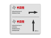 Informatiebord reflecterend met eigen ontwerp industrie verwijzing bewegwijzering