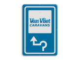 informatiebord reflecterend eigen ontwerp parkeren verwijzing Van Vliet Caravans