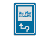 informatiebord reflecterend eigen ontwerp parkeren verwijzing Van Vliet Caravans