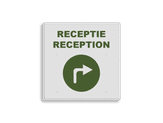 informatiebord reflecterend met eigen ontwerp bewegwijzering verwijzing receptie 