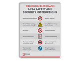 informatiebord reflecterend eigen ontwerp veiligheid en beveiliging instructies gebied terrein bedrijf 