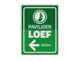 informatiebord reflecterend eigen ontwerp verwijzing horeca paviljoen Loef