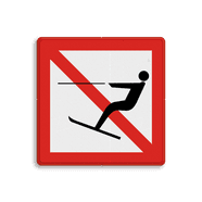 Scheepvaartbord A.14 - Verboden te waterskiën 