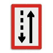 Scheepvaartbord B. 3b - Verplicht zich aan de stuurboordzijde van het vaarwater te houden