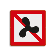 Scheepvaartbord A.12 - Verboden voor motorschepen