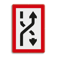 Scheepvaartbord B. 4b - Verplicht zich naar de stuurboordzijde van het vaarwater te begeven