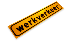 Sticker 800x160mm reflex FLUOR Werkverkeer