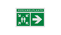 Veiligheidspictogram E007 - Verzamelplaats rechts - reflecterend