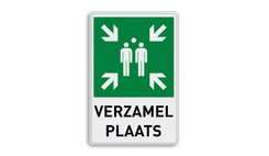 Verzamelplaats BHV bord met tekst Verzamelplaats