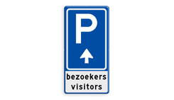 Parkeerbord BW201 met eigen tekst en pijl