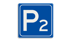 Verkeersbord aanduiding parkeerplaats met nummer - reflecterend