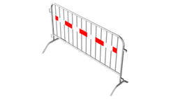 Dranghek staal 15,5kg - 200cm - 14 spijlen - rood wit reflecterende strip