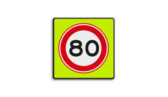 Verkeersbord RVV A01-080f - Maximum snelheid 80 km/h