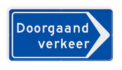 Verkeersbord RVV BB100r - doorgaand verkeer rechts - reflecterend