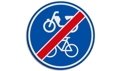 Verkeersbord RVV G12b - Einde verplicht fiets / bromfietspad