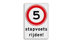 Verkeersbord stapvoets rijden - RVV A01-05 - reflecterend