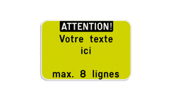 Panneau de texte - Orientation paysage - Blanc/jaune-vert fluo