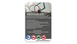 Terrain de basket lay-up avec votre texte + pictogramme