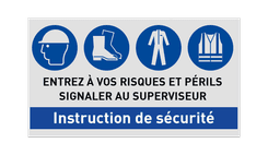 Panneau de sécurité | 4 Pictogrammes + bannière