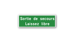 Panneau de sortie de secours 500x200mm vert/blanc