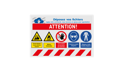 Panneau de sécurité - 5 pictogrammes + bannière et logo