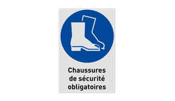 Autocollant ou panneau - M008 - Chaussures de sécurité obligatoires