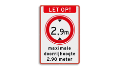 Verkeersbord - Maximale doorrijhoogte (RVV C-19) - reflecterend - BT25