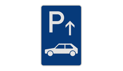 Parkschilder - Parkplatz mit Pfeil und Symbol nach Wunsch