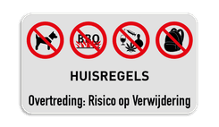 Informatiebord Privéterrein - Huisregels