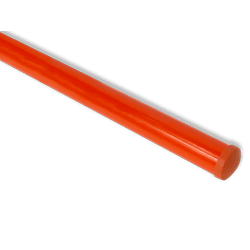 Verkeersbordpaal 1800 mm boven de grond - Staal galva Oranje RAL 2009