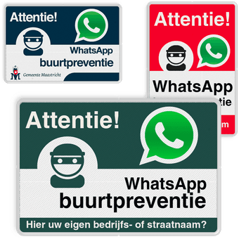 Buurtpreventie borden > WhatsApp Buurtpreventieborden