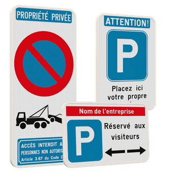 Panneaux de stationnement pour propriété privée